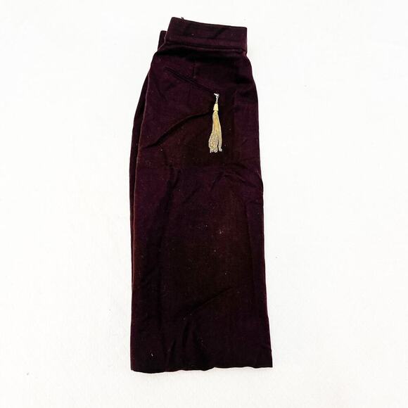 Louis Feraud Virgin Wool Angora Burgundy Pencil Skirt Size 6 - Picture 6 of 6